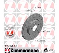 2 x ZIMMERMANN 150.2926.52 Disco freno per BMW,MINI