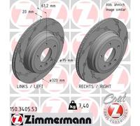 2 x ZIMMERMANN 150.3405.53 Disco freno per BMW,BMW (BRILLIANCE)