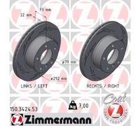 2 x ZIMMERMANN 150.3424.53 Disco freno per BMW,BMW (BRILLIANCE)