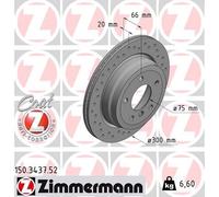 2x Disco freno ventilazione interna 150.3437.52 ZIMMERMANN per BMW 3 Touring X1