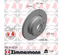 2X Disco Freno Zimmermann 150.3450.20 Coat Z per Bmw Assale Posteriore