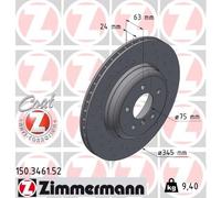 2x Disco freno con ventilazione esterna 150.3461.52 ZIMMERMANN per BMW 5 Touring