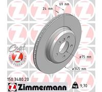 2 x ZIMMERMANN 150.3480.20 Disco freno per BMW