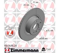 2 x ZIMMERMANN 150.3495.20 Disco freno per BMW