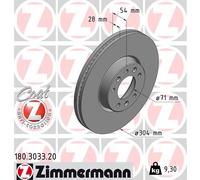 2 x ZIMMERMANN 180.3033.20 Disco freno per CITROËN,OPEL,PEUGEOT,TOYOTA