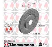 2 x ZIMMERMANN 200.2527.52 Disco freno per NISSAN