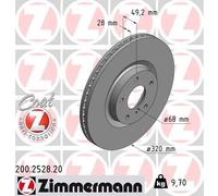 2 x ZIMMERMANN 200.2528.20 Disco freno per INFINITI,NISSAN,NISSAN (DFAC)