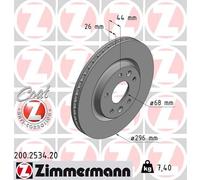 2 x ZIMMERMANN 200.2534.20 Disco freno per NISSAN,RENAULT