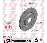 2 x ZIMMERMANN 200.2534.52 Disco freno per NISSAN,RENAULT