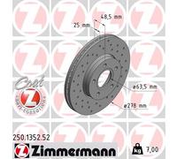 2 x ZIMMERMANN 250.1352.52 Disco freno per FORD,VOLVO,VOLVO (CHANGAN)