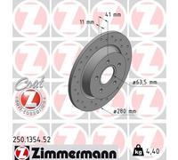 2 x ZIMMERMANN 250.1354.52 Disco freno per FORD,VOLVO,VOLVO (CHANGAN)