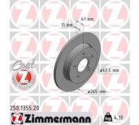 2 x ZIMMERMANN 250.1355.20 Disco freno per FORD
