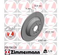 2 x ZIMMERMANN 250.1361.20 Disco freno per FORD,LAND ROVER,LAND ROVER (CHERY)