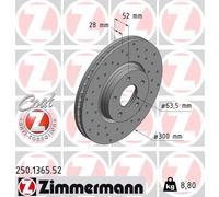 2 x ZIMMERMANN 250.1365.52 Disco freno per FORD