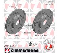 2 x ZIMMERMANN 250.1365.53 Disco freno per FORD