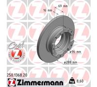 2 x ZIMMERMANN 250.1368.20 Disco freno per FORD
