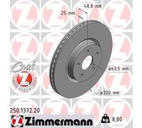 2 x ZIMMERMANN 250.1372.20 Disco freno per FORD