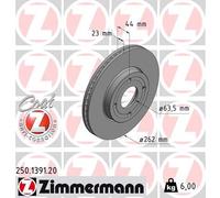 2 x ZIMMERMANN 250.1391.20 Disco freno per FORD