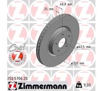 2 x ZIMMERMANN 250.5706.20 Disco freno per FORD