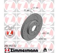 2 x ZIMMERMANN 280.3157.52 Disco freno per HONDA