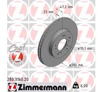 2 x ZIMMERMANN 280.3160.20 Disco freno per HONDA