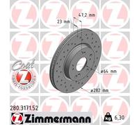 2 x ZIMMERMANN 280.3171.52 Disco freno per HONDA