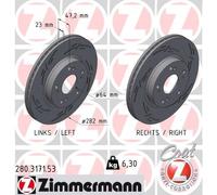 2 x ZIMMERMANN 280.3171.53 Disco freno per HONDA