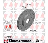 2 x ZIMMERMANN 280.3187.52 Disco freno per HONDA