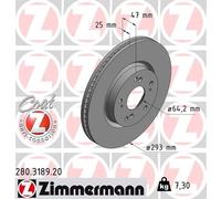 2 x ZIMMERMANN 280.3189.20 Disco freno per HONDA