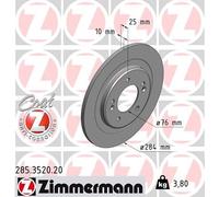 2 x ZIMMERMANN 285.3520.20 Disco freno per HYUNDAI