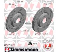 2 x ZIMMERMANN 285.3531.53 Disco freno per HYUNDAI,HYUNDAI (BEIJING),KIA,KIA (DY