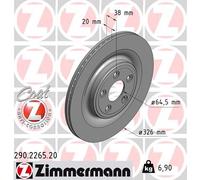 2 x ZIMMERMANN 290.2265.20 Disco freno per JAGUAR