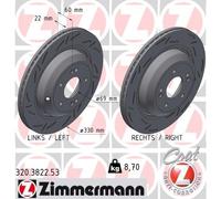 2 x ZIMMERMANN 320.3822.53 Disco freno per GENESIS,KIA