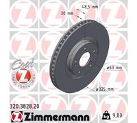 2 x ZIMMERMANN 320.3828.20 Disco freno per KIA