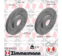 2 x ZIMMERMANN 370.3083.53 Disco freno per MAZDA