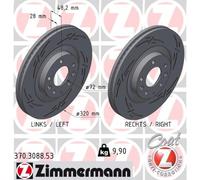 2 x ZIMMERMANN 370.3088.53 Disco freno per MAZDA