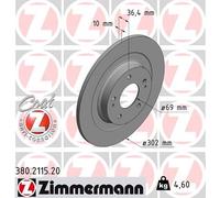 2 x ZIMMERMANN 380.2115.20 Disco freno per CITROËN,MITSUBISHI,MITSUBISHI (GAC),P