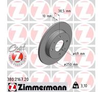 2 x ZIMMERMANN 380.2167.20 Disco freno per MITSUBISHI,SMART