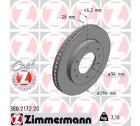 2 x ZIMMERMANN 380.2172.20 Disco freno per MITSUBISHI