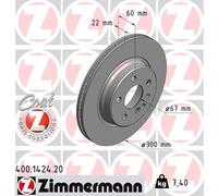 2 x ZIMMERMANN 400.1424.20 Disco freno per MERCEDES-BENZ
