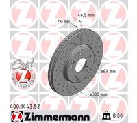 2x Disco freno ventilazione interna 400.1443.52 ZIMMERMANN per MERCEDES-BENZ