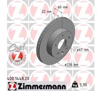 2 x ZIMMERMANN 400.1448.20 Disco freno per MERCEDES-BENZ