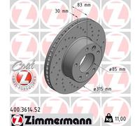 ZIMMERMANN 400.3614.52 Disco freno