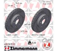 2 x ZIMMERMANN 400.3619.53 Disco freno per MERCEDES-BENZ,MERCEDES-BENZ (BBDC)