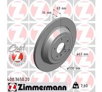2 x ZIMMERMANN 400.3650.20 Disco freno per MERCEDES-BENZ