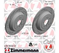 2 x ZIMMERMANN 400.3650.53 Disco freno per MERCEDES-BENZ