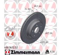 2x Disco freno ventilazione interna 400.3672.52 ZIMMERMANN per MERCEDES-BENZ CLS