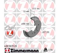 2 x ZIMMERMANN 400.5071.20 Tamburo freno per MERCEDES-BENZ