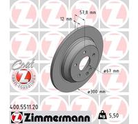 2 x ZIMMERMANN 400.5511.20 Disco freno per MERCEDES-BENZ,MERCEDES-BENZ (FJDA)