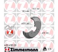2 x ZIMMERMANN 405.4101.20 Tamburo freno per SMART